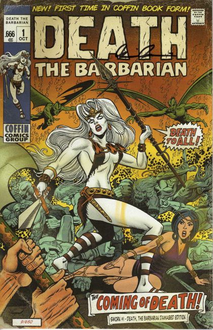 Lady Death: Sworn! #1D (Steven Butler The Barbarian Damaged Variant) Cover