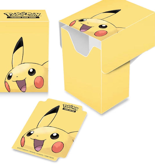 Ultra Pro - 2025 Pikachu Edition Deck Box, Stores & Protects 75 Pokémon Cards Double Sleeves & Standard Size Cards, Self Locking Lid, Deck Divider