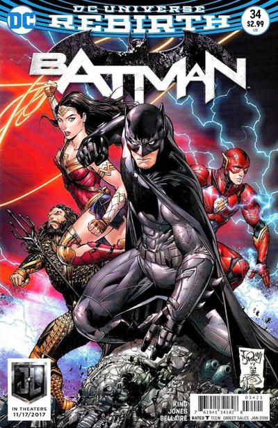 Batman, Vol. 3 #34B (Tony S. Daniel "Justice League" Variant) Cover