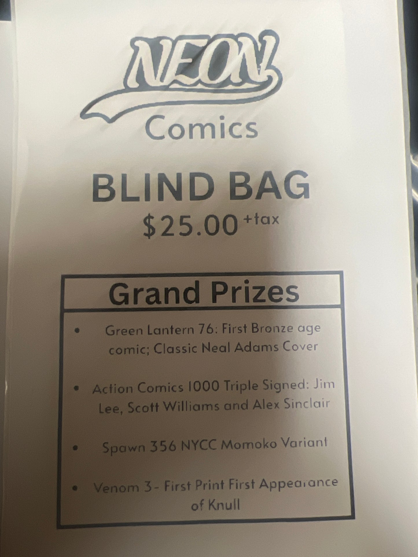 Neon Comics Mystery Bag!