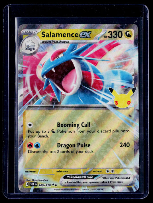 Salamence ex Holo Double Rare ME: 30th Celebration 109/128 NM