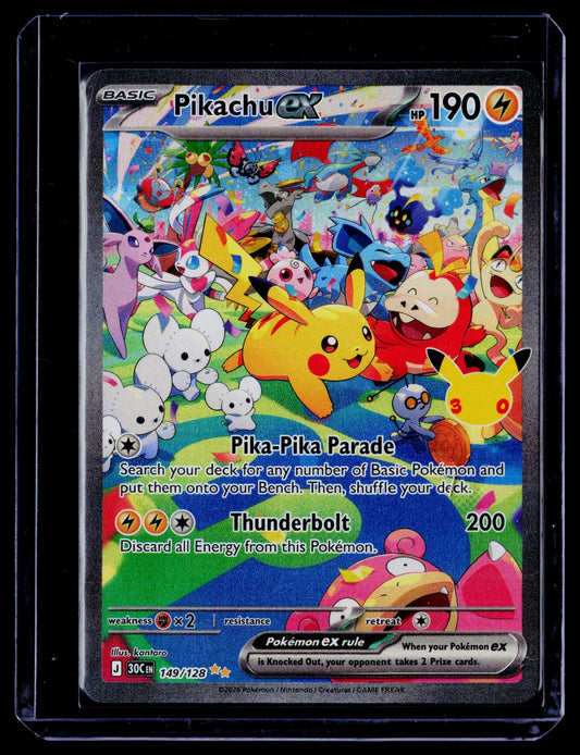Pikachu ex Holo Special Illustration Rare ME: 30th Celebration 149/128 NM