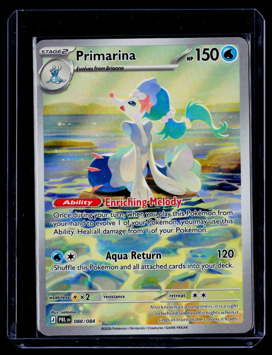 Primarina Holo Illustration Rare ME05: Pitch Black 088/084 NM