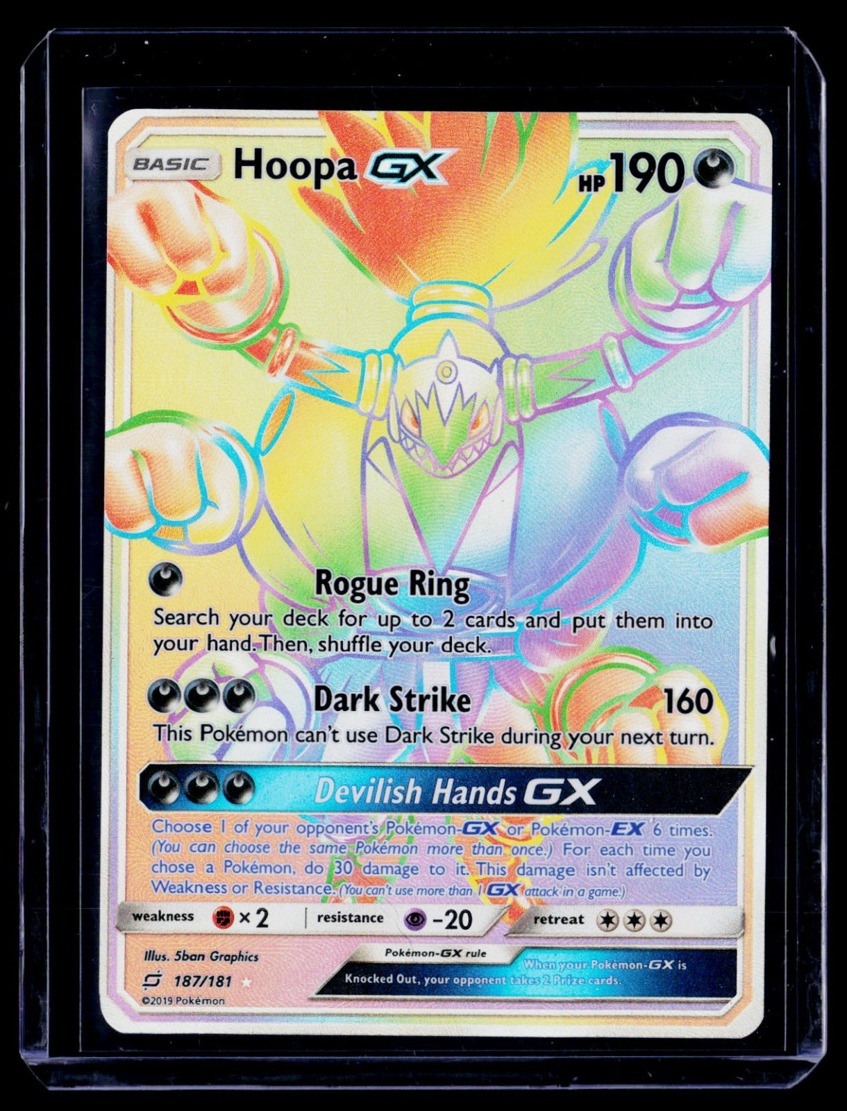 Hoopa GX Secret Holo Secret Rare SM - Team Up 187/181 NM