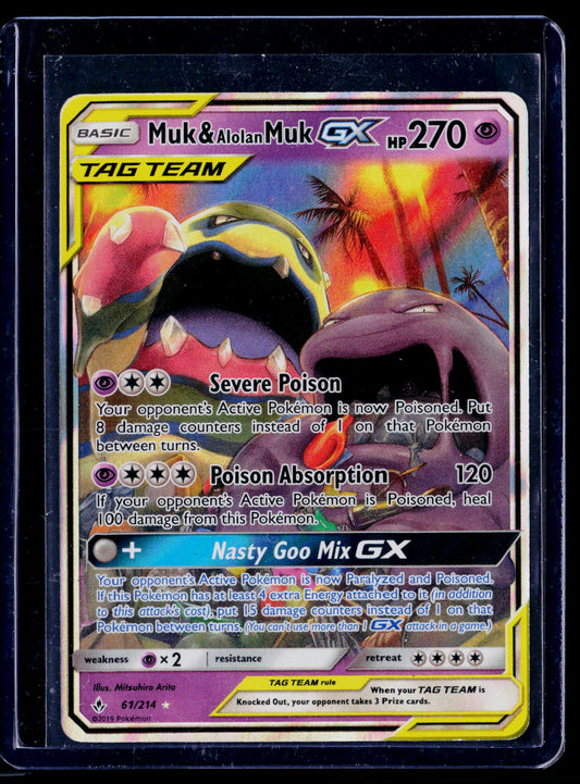 SM - Unbroken Bonds #61/214 Muk & Alolan Muk GX