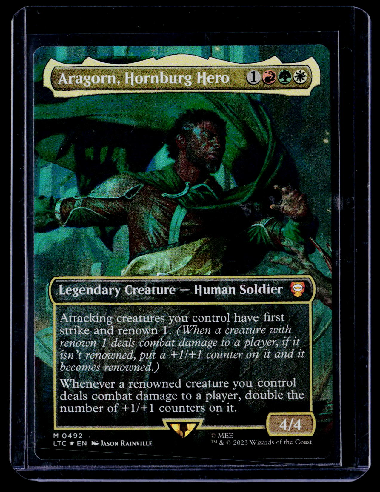 Commander: The Lord #536 Aragorn, Hornburg Hero (Borderless) (Surge Foil)