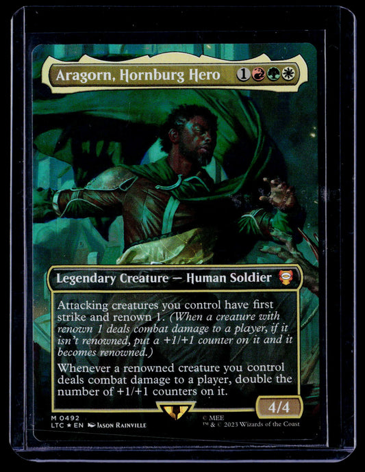 Commander: The Lord #536 Aragorn, Hornburg Hero (Borderless) (Surge Foil)