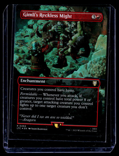 Commander: The #538 Gimli's Reckless Might (Borderless) (Surge Foil)