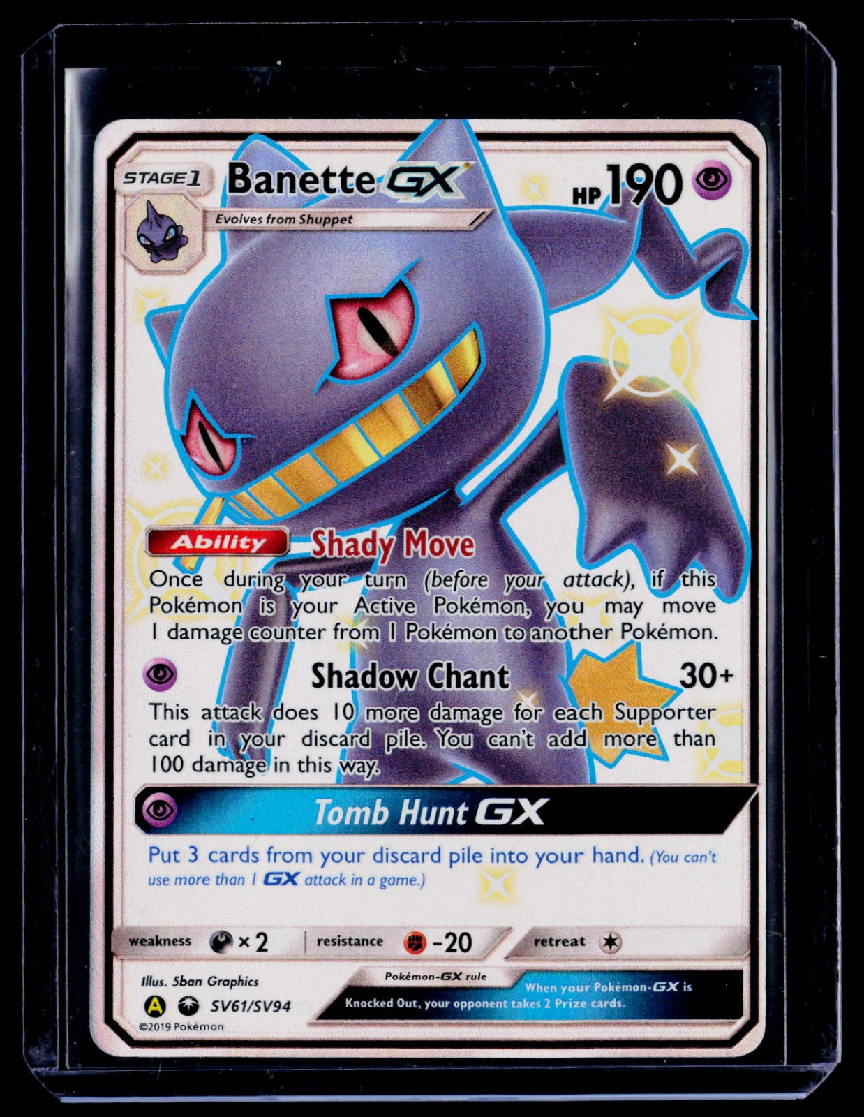 Banette GX Shiny Holo Rare Hidden Fates: Shiny Vault SV61/SV94 NM