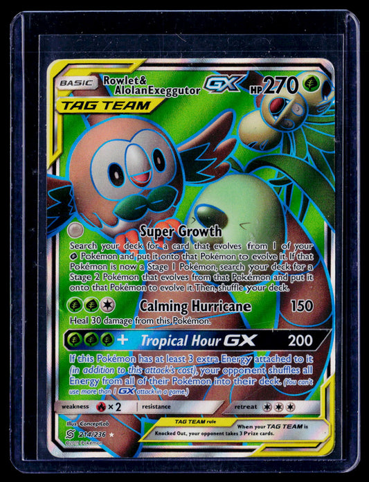 SM - Unified Minds #214/236 Rowlet & Alolan Exeggutor GX (Full Art)