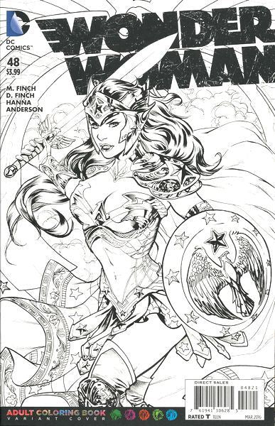 Wonder Woman, Vol. 4 #48B (Emanuela Lupacchino Adult Coloring Book Variant) Cover
