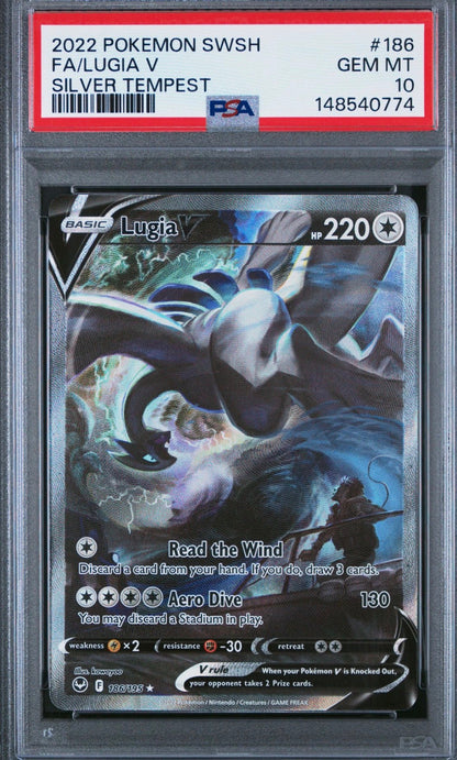 2022 POKEMON SWORD & SHIELD SILVER TEMPEST 186 FULL ART/LUGIA V