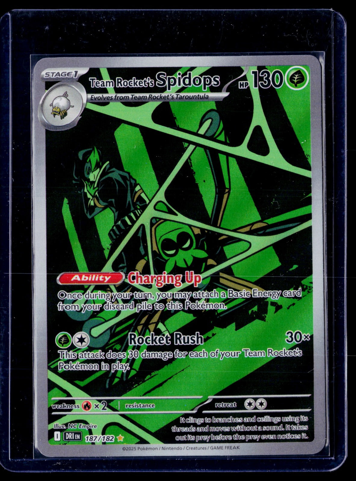 Team Rocket's Spidops Holo Illustration Rare SV10: Destined Rivals 187/182 NM