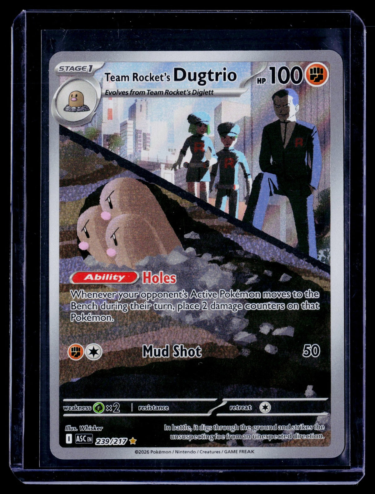 Team Rocket's Dugtrio Holo Illustration Rare ME: Ascended Heroes 239/217 NM