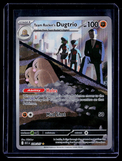Team Rocket's Dugtrio Holo Illustration Rare ME: Ascended Heroes 239/217 NM