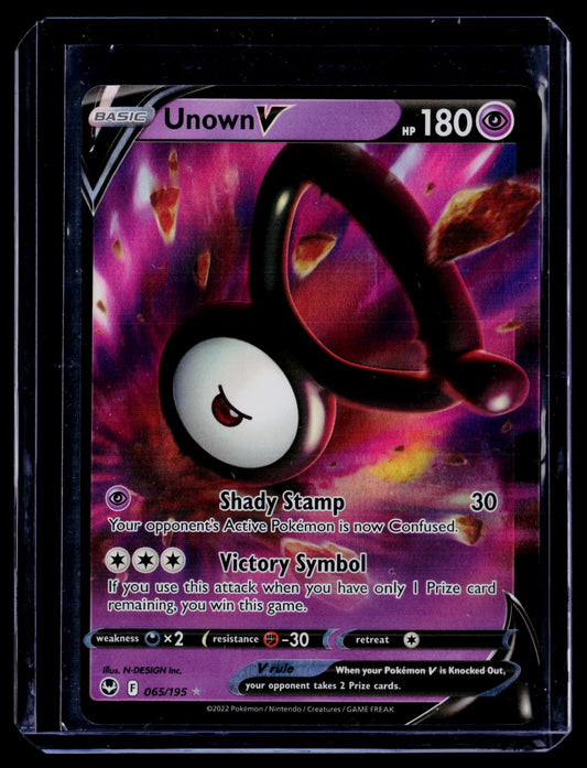 Unown V Holo Ultra Rare SWSH12: Silver Tempest 065/195 NM