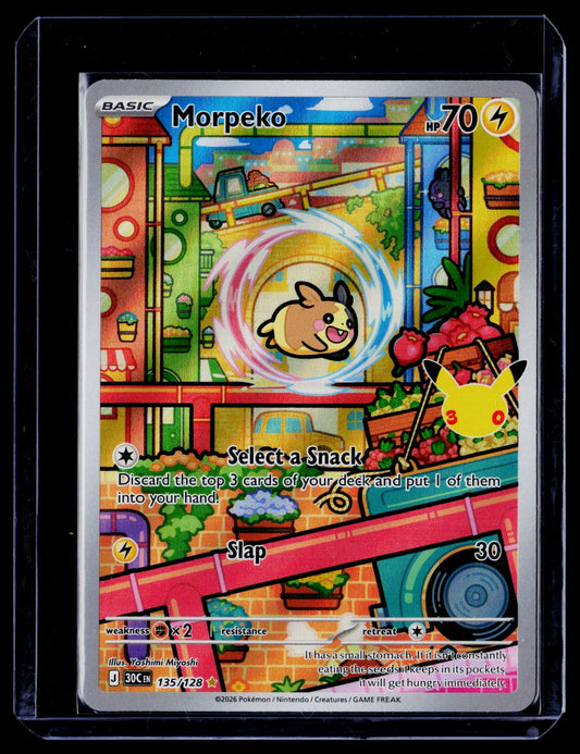 Morpeko Holo Illustration Rare ME: 30th Celebration 135/128 NM