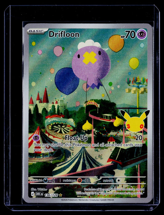 Drifloon Illustration Rare ME: 30th Celebration 136/128 NM