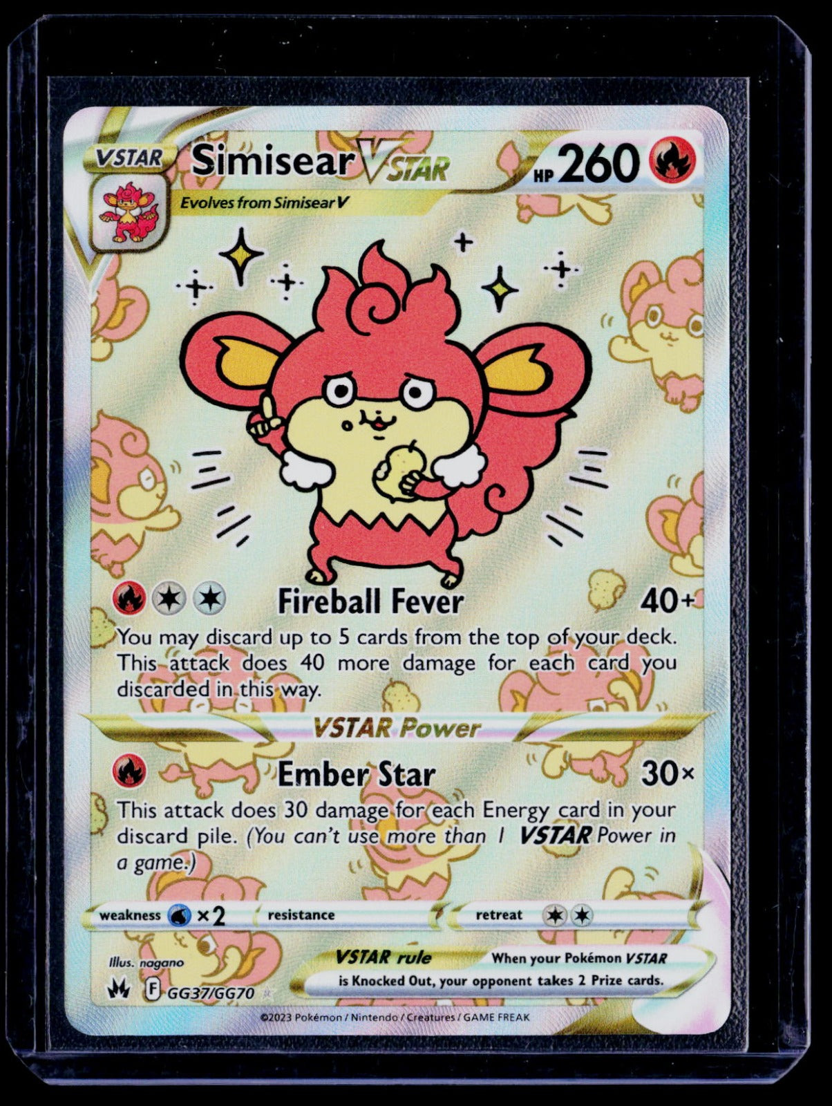 Simisear VSTAR Holo Ultra Rare SWSH: Crown Zenith: Galarian Gallery GG37/GG70 NM