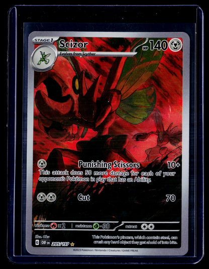 Scizor Holo Illustration Rare SV03: Obsidian Flames 205/197 NM