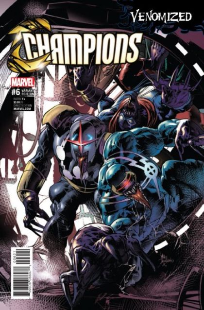 Champions, Vol. 2 (Marvel) #6B (Mike Deodato Jr Venomized Variant) Cover