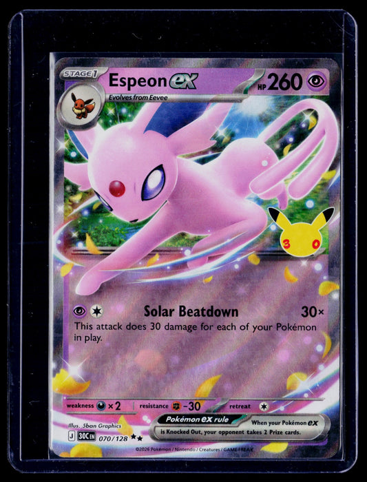 Espeon ex Double Rare ME: 30th Celebration 070/128 NM