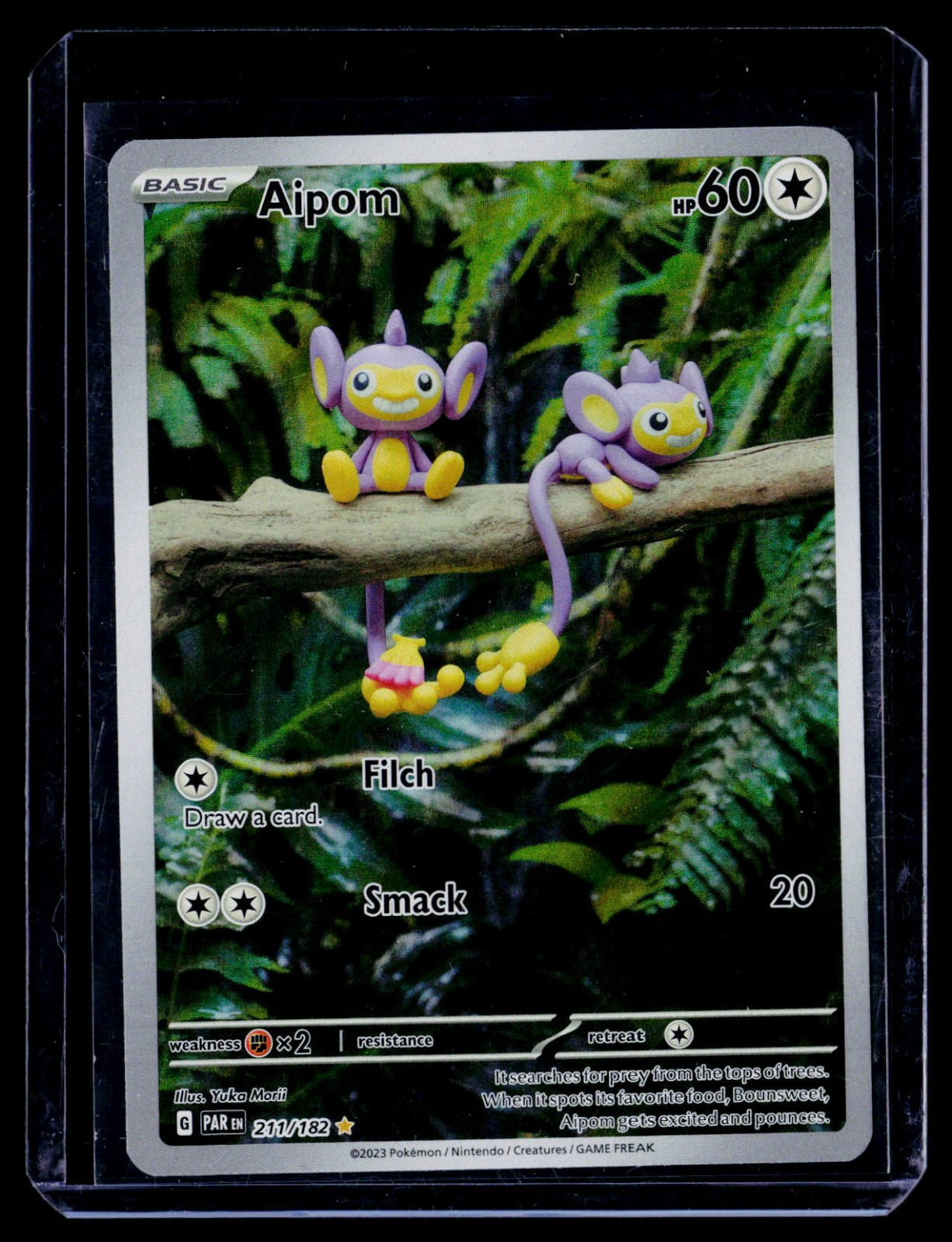 Aipom Holo Illustration Rare SV04: Paradox Rift 211/182 NM