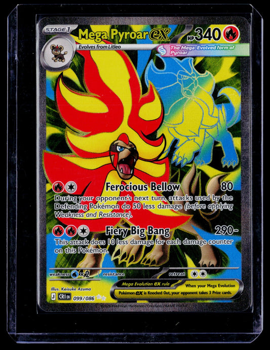 Mega Pyroar ex Holo Ultra Rare ME04: Chaos Rising 099/086 NM