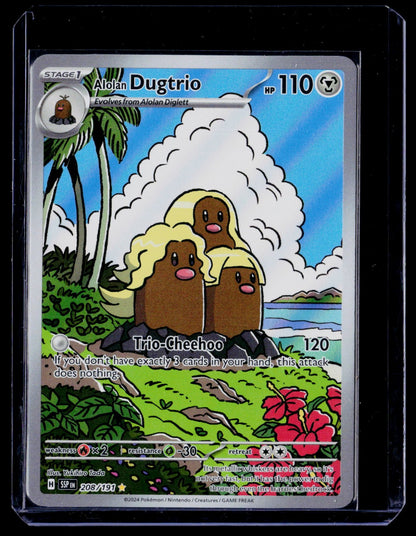 Alolan Dugtrio - Holo Illustration Rare SV08: Surging Sparks 208/191 NM